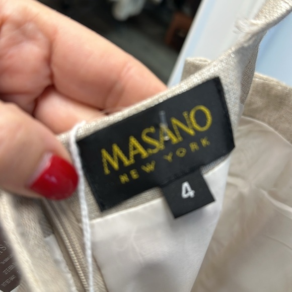 MASANO 100% silk linen midi dress size 4 - Picture 8 of 12